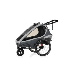 Qeridoo Kidgoo 1 Fahrradanhänger Steel Grey Mit Joggerfunktion