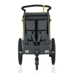 Qeridoo Qupa1 Lime Fahrradanhänger 360-Grad-Buggyrad Und Deichsel 2023 -Baby Life Verkauf 004 qupa1 2023 lime frontopen