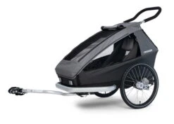 Croozer Kid Keeke 1 Mountain Grey 2in1 Fahrradanhänger & Buggy-Set -Baby Life Verkauf 08 121001523 croozer keeke 1 mountain grey deichsel