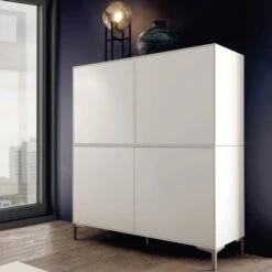 Now! By Hülsta Easy Sideboard Reinweiß 140x128x44 3-teilig