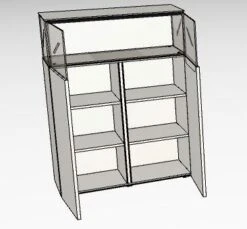 Hülsta Gentis 8R Vitrine - Hochglanz-Lack Akzent Naturstamm - 2 Türen Mit Glasfüllung