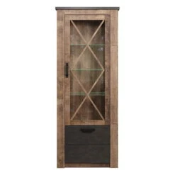 Trendteam Georgia Standvitrine Tabak Eiche/Matera