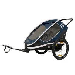 Hamax Outback Fahrradanhänger Navy Blau Inkl. Deichsel & Buggyrad