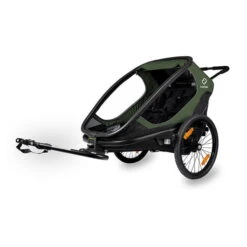 Hamax Outback Fahrradanhänger Grün/Schwarz Inkl. Deichsel & Buggyrad -Baby Life Verkauf ham400062 outback green bicycle arm