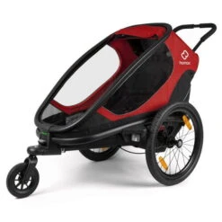 Hamax Outback Fahrradanhänger Rot/Schwarz Inkl. Deichsel & Buggyrad -Baby Life Verkauf ham400064 hamax outback one red black rad