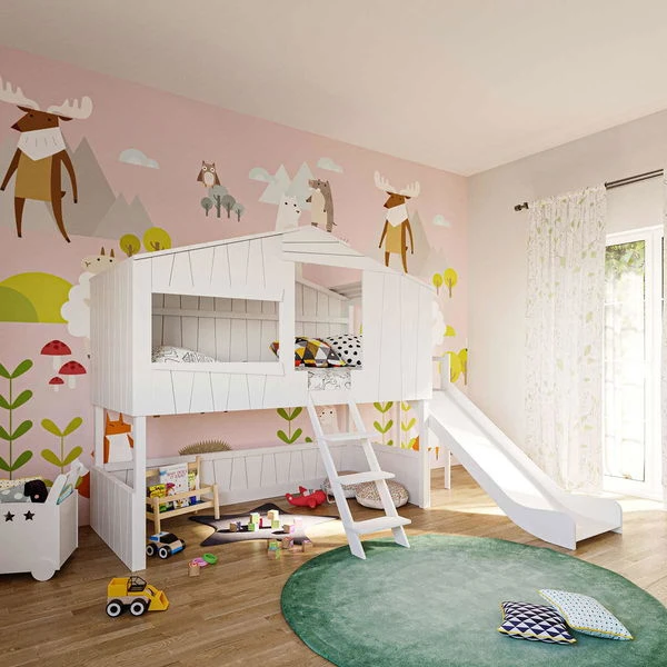 Artkid Ronja Haus-Etagenbett Weiß Mit Rutsche Aus Kiefer Liegefläche 90 X 200 Cm 2 Artkid Ronja Haus-Etagenbett Weiß Mit Rutsche Aus Kiefer Liegefläche 90 X 200 Cm – Bild 2