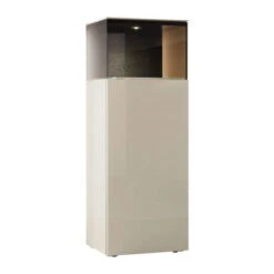 Hülsta Gentis 8R Vitrine - Hochglanz-Lack Akzent Naturstamm - 1 Tür Mit Glasfüllung -Baby Life Verkauf huelsta gentis 8r vitrine schmal 3