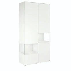 Hülsta Neo Wohnwand Vitrine 1 Schubkasten Und 3 Türen Lack Reinweiß