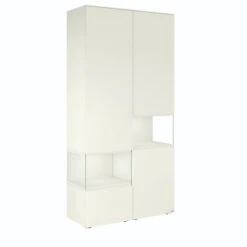 Hülsta Neo Wohnwand Vitrine 1 Schubkasten Und 3 Türen Lack Weiß