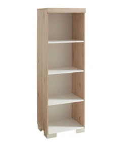 Transland Hilja Regal - 4 Offene Fächer Eiche-Bordeaux-Nachbildung/kreideweiß