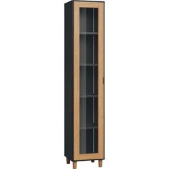 VOX Simple Schmale Vitrine Mit Glastür Farbe Wählbar